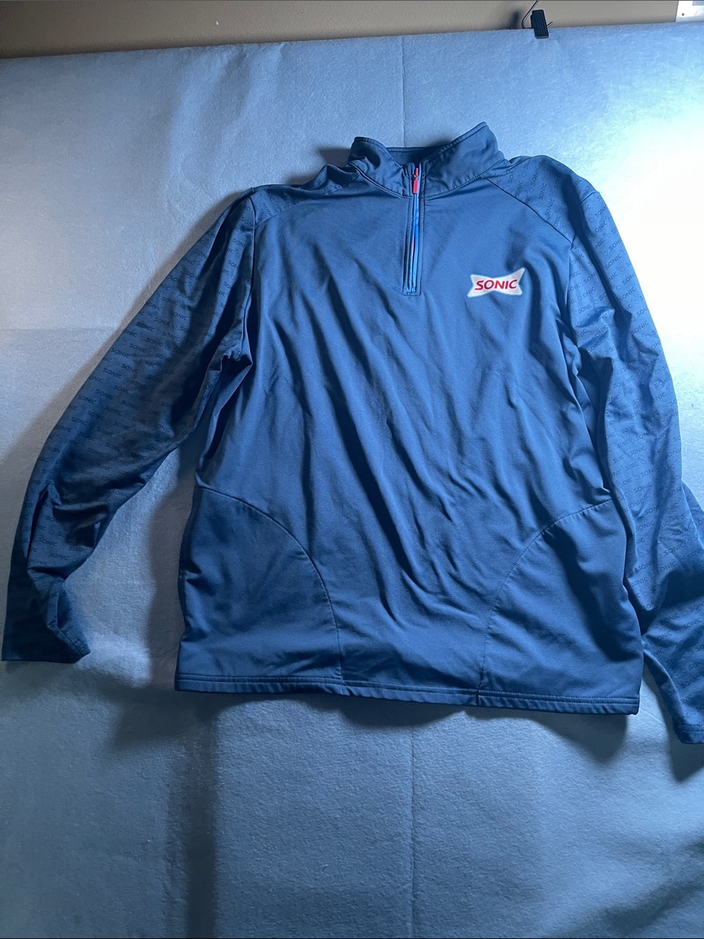Sonic Branded Navy Lightweight Quarter-Zip Shirt Jacket